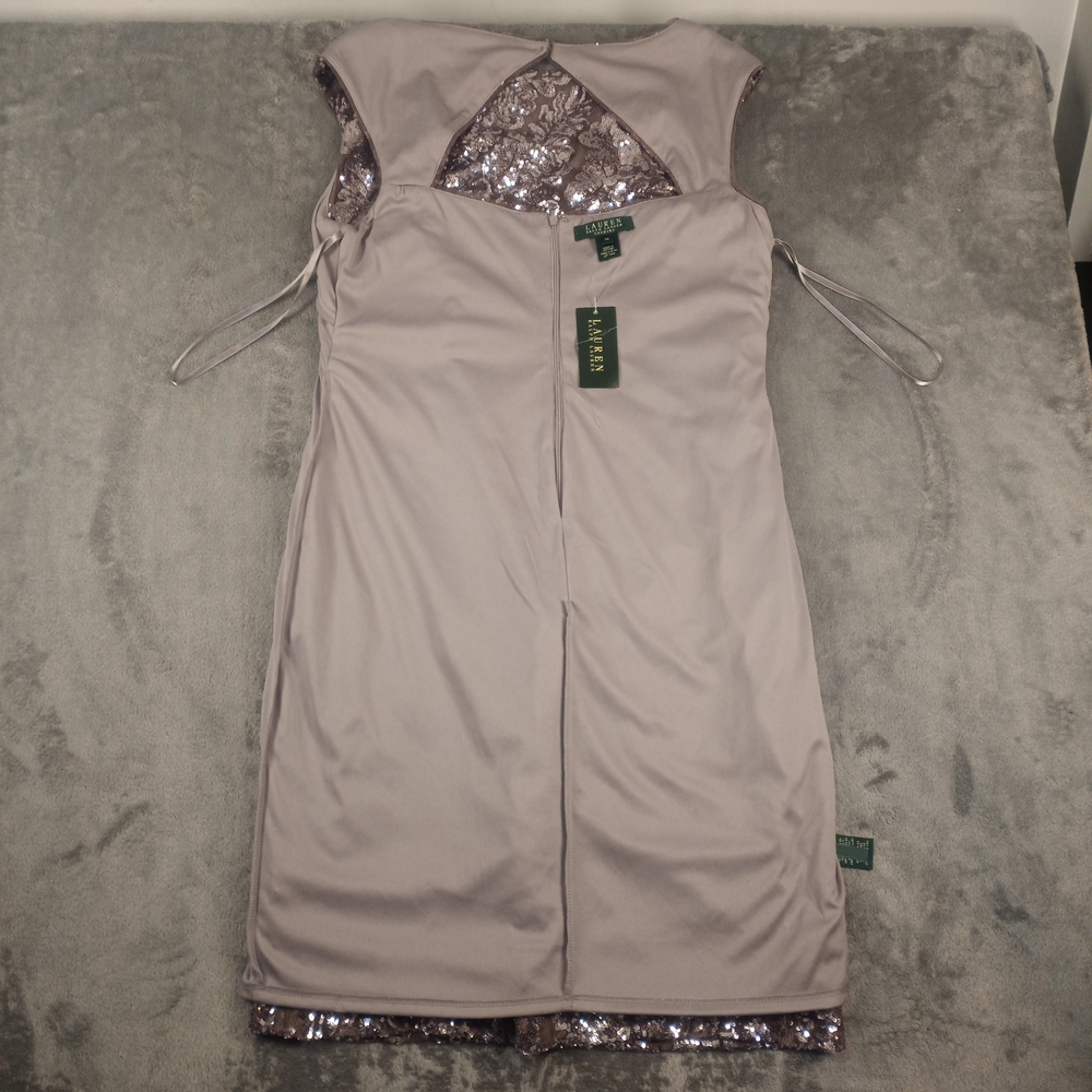 Ralph Lauren Special occasion Sequin Short  Cocktail Sheath Dress NWT Sz 14 - Picture 12 of 16